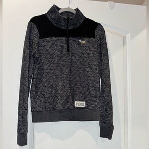 Pink Black Quarter-Zip Pullover